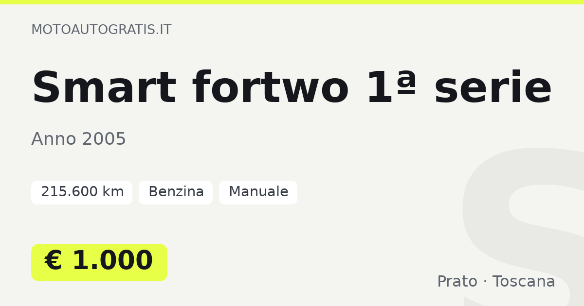 Smart fortwo 1ª serie