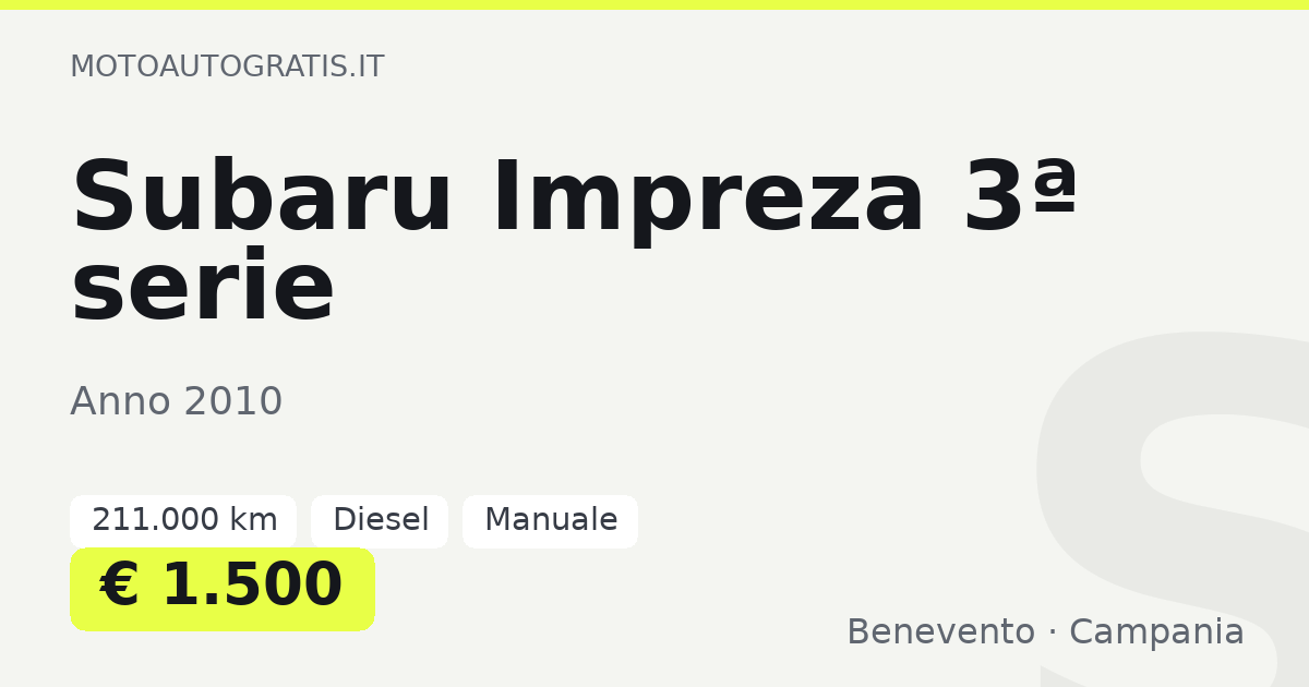 Subaru Impreza 3ª serie