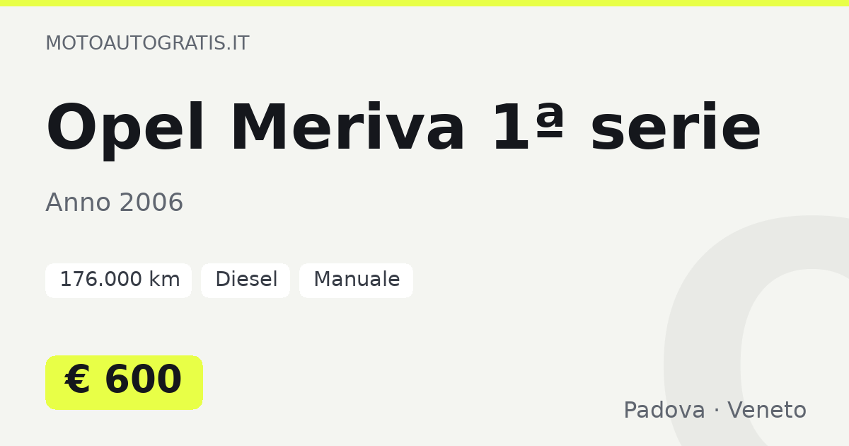 Opel Meriva 1ª serie