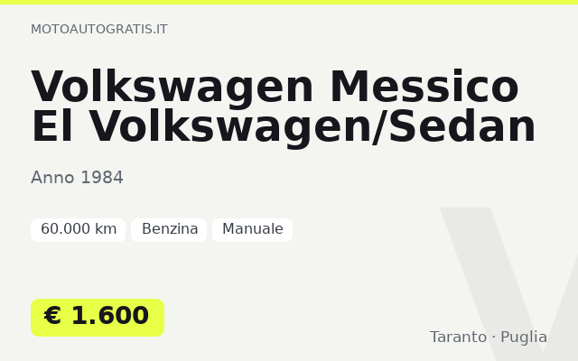 Volkswagen Messico El Volkswagen/Sedan