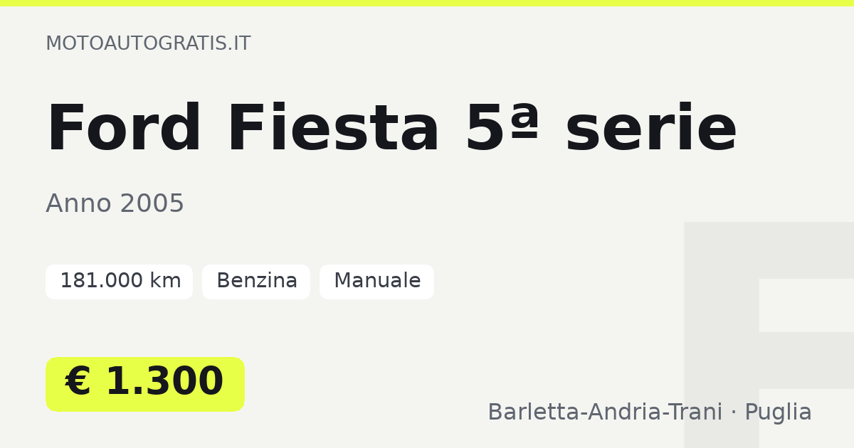 Ford Fiesta 5ª serie