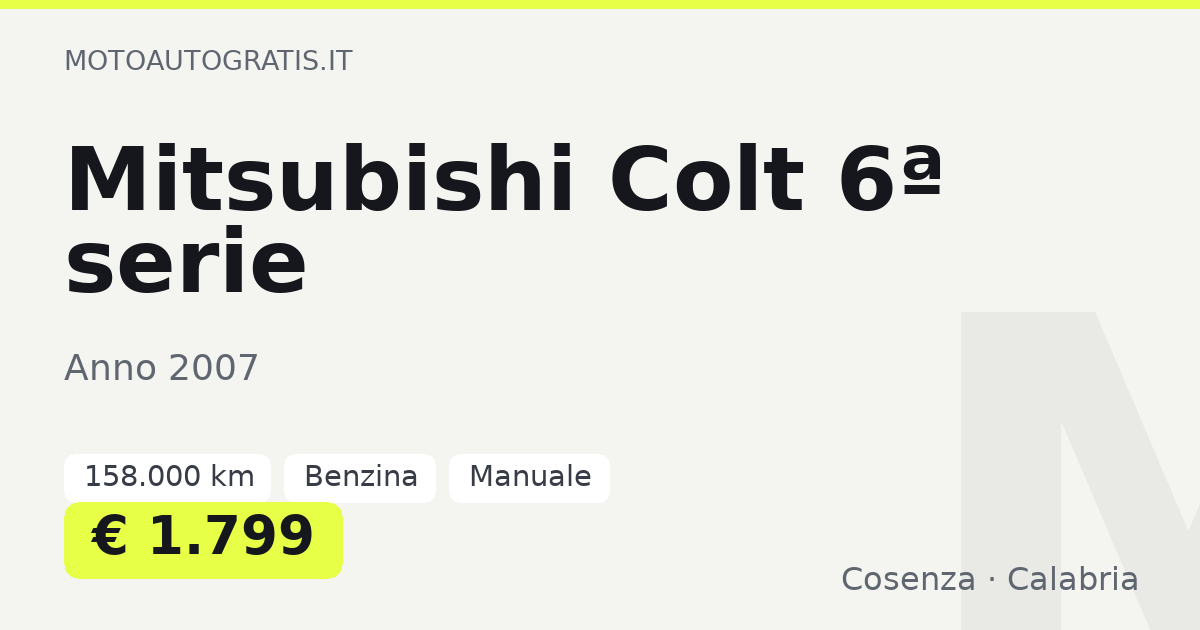 Mitsubishi Colt 6ª serie