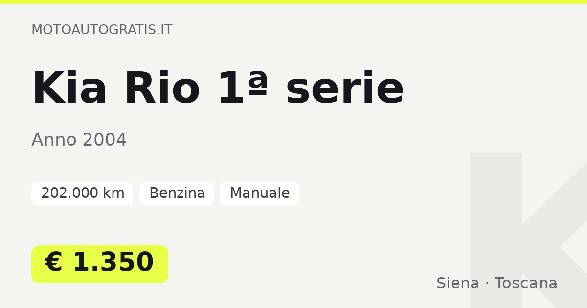 Kia Rio 1ª serie