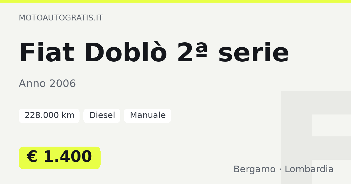 Fiat Doblò 2ª serie
