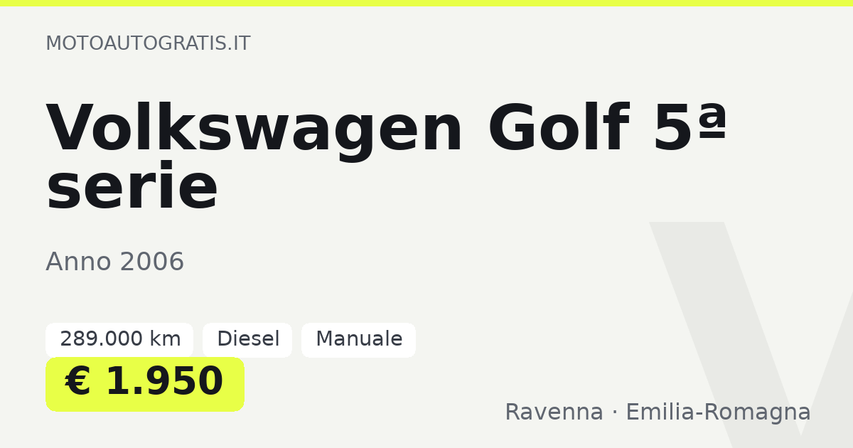 Volkswagen Golf 5ª serie