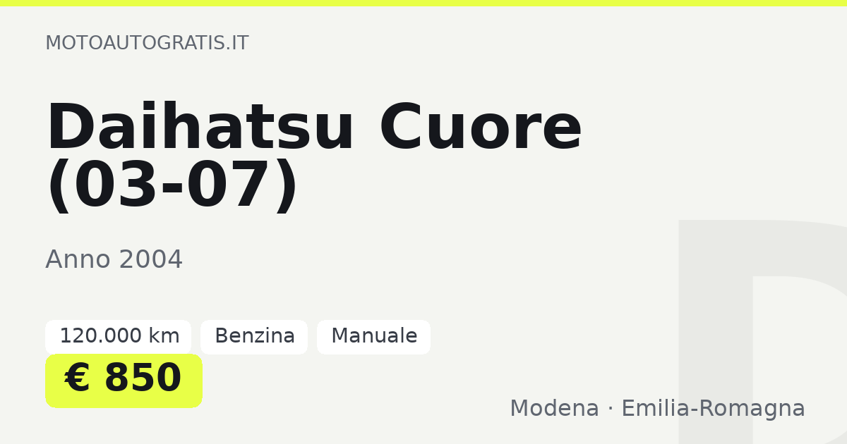 Daihatsu Cuore (03-07)