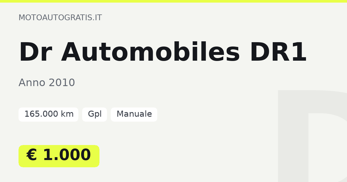 Dr Automobiles DR1
