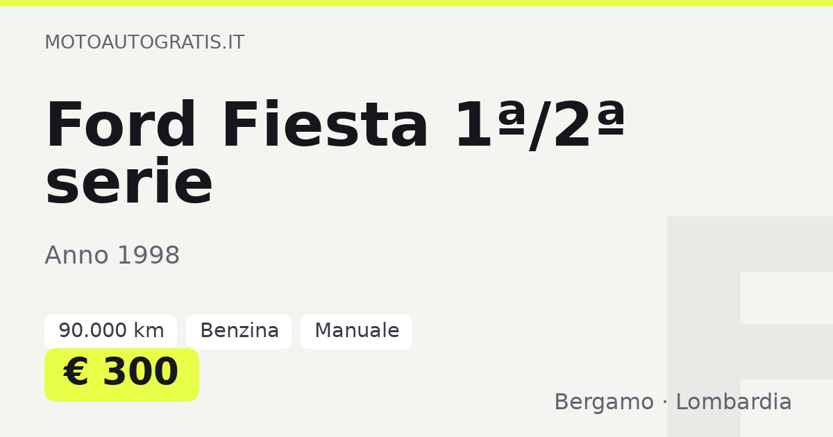 Ford Fiesta 1ª/2ª serie