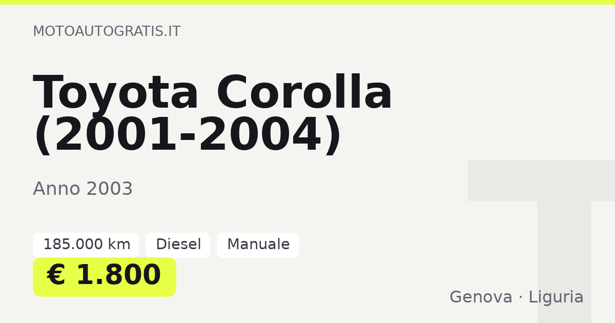 Toyota Corolla (2001-2004)