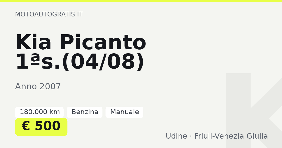 Kia Picanto 1ªs.(04/08)