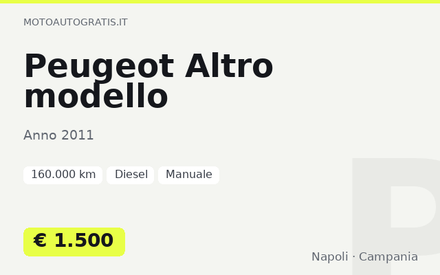 Peugeot Altro modello