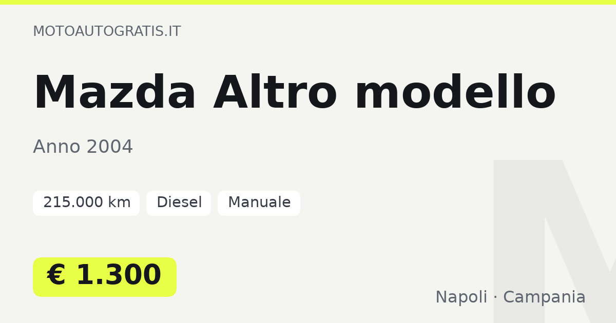 Mazda Altro modello