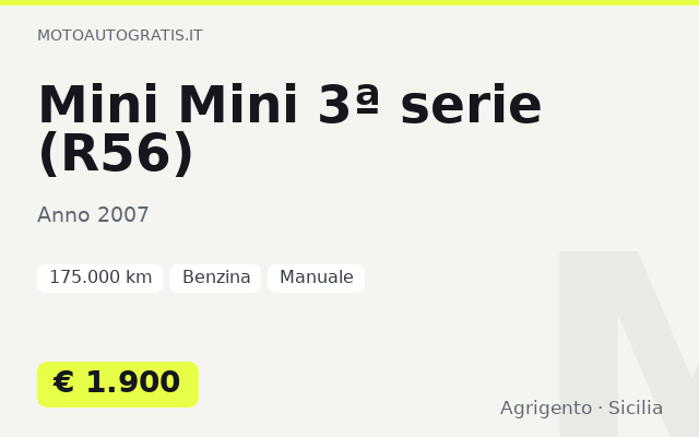 Mini Mini 3ª serie (R56)