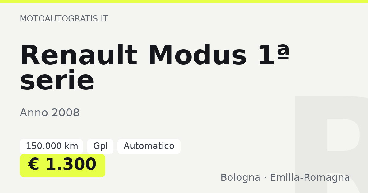 Renault Modus 1ª serie