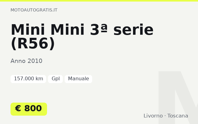 Mini Mini 3ª serie (R56)