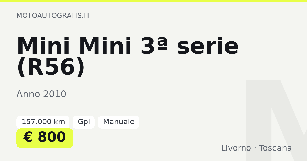 Mini Mini 3ª serie (R56)