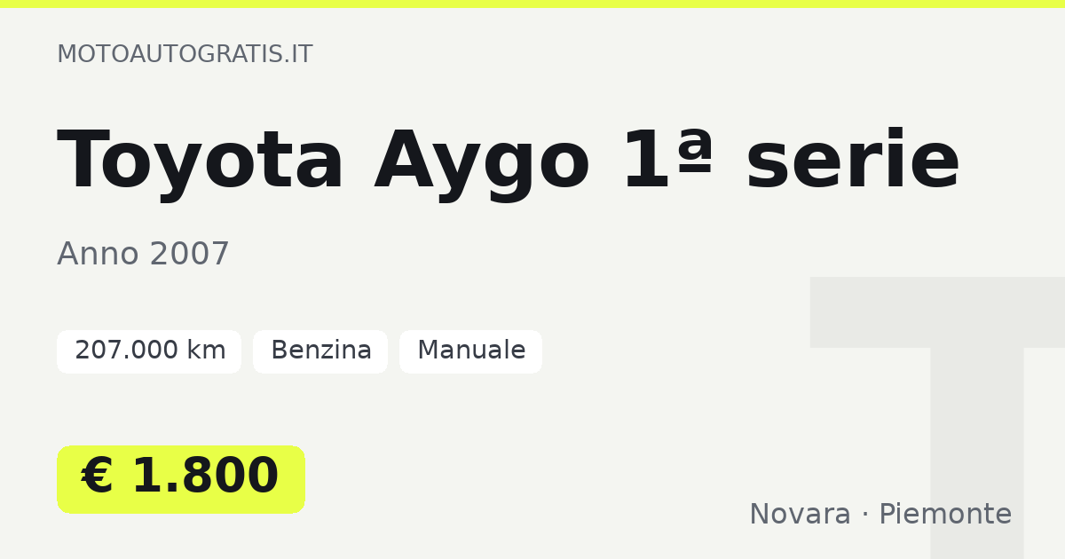 Toyota Aygo 1ª serie
