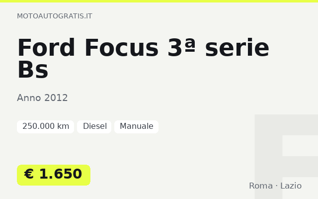 Ford Focus 3ª serie Bs