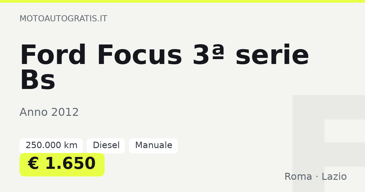 Ford Focus 3ª serie Bs