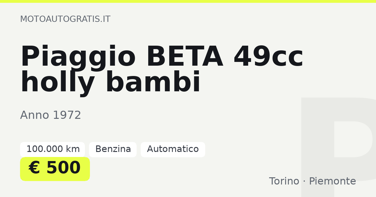 Piaggio BETA 49cc holly bambi