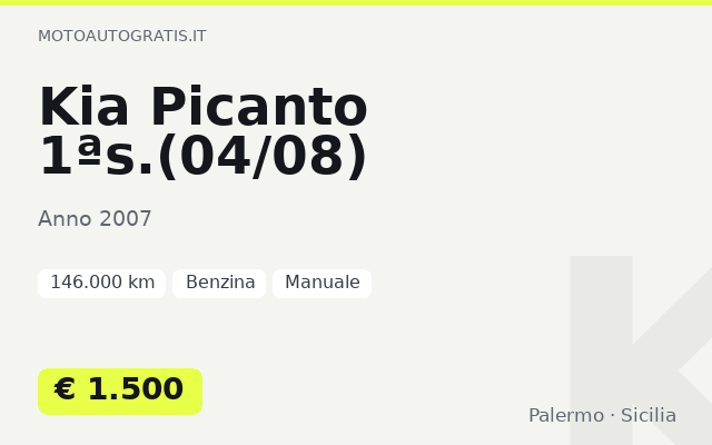 Kia Picanto 1ªs.(04/08)