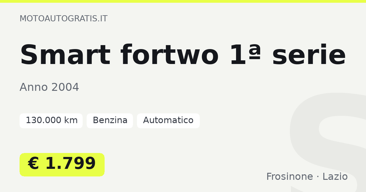 Smart fortwo 1ª serie