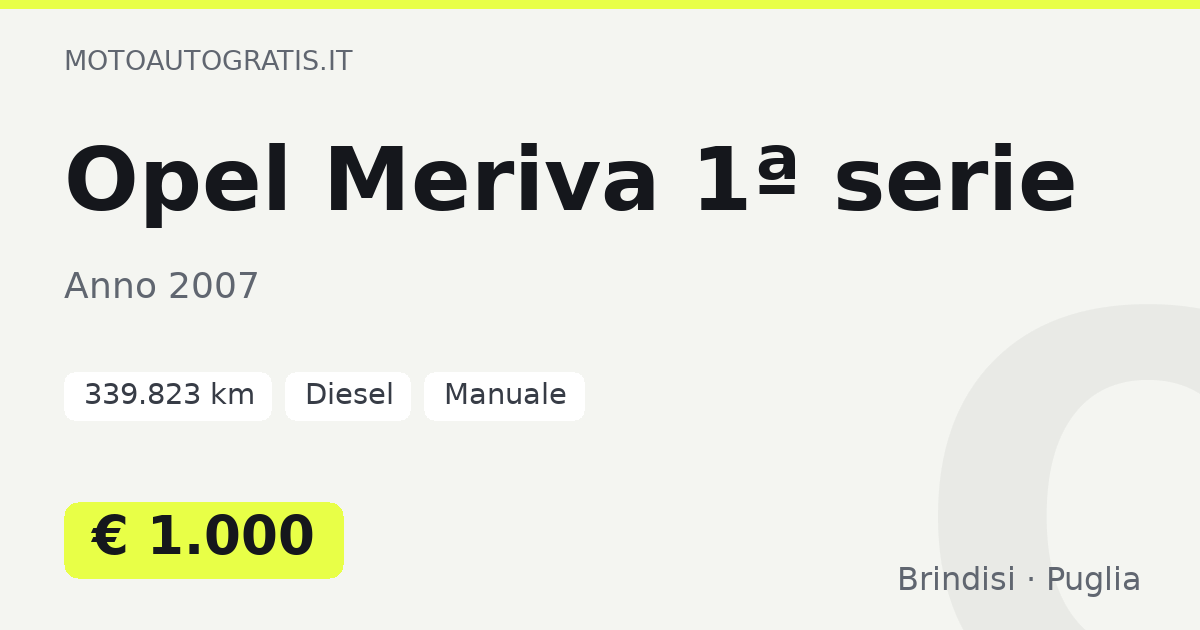Opel Meriva 1ª serie