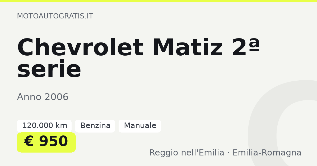 Chevrolet Matiz 2ª serie