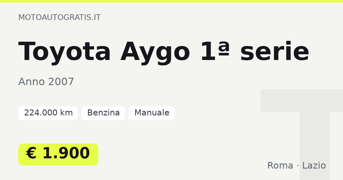 Toyota Aygo 1ª serie