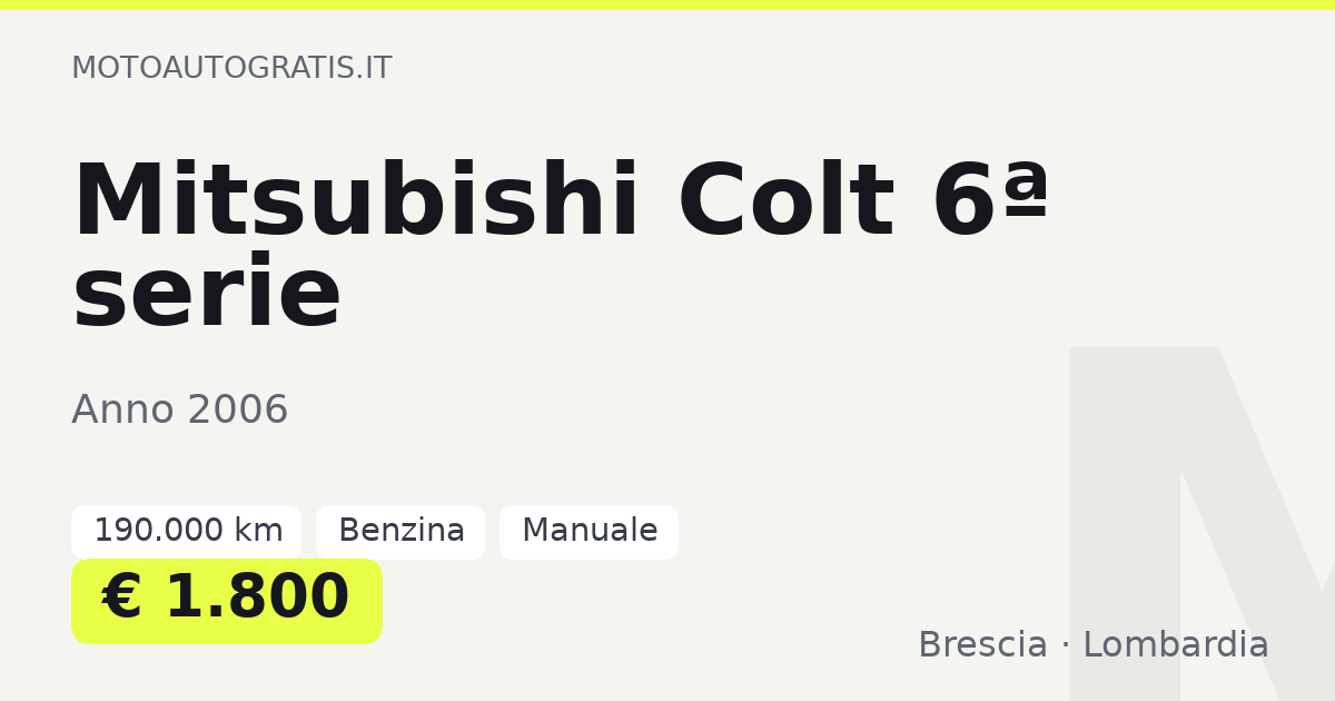 Mitsubishi Colt 6ª serie