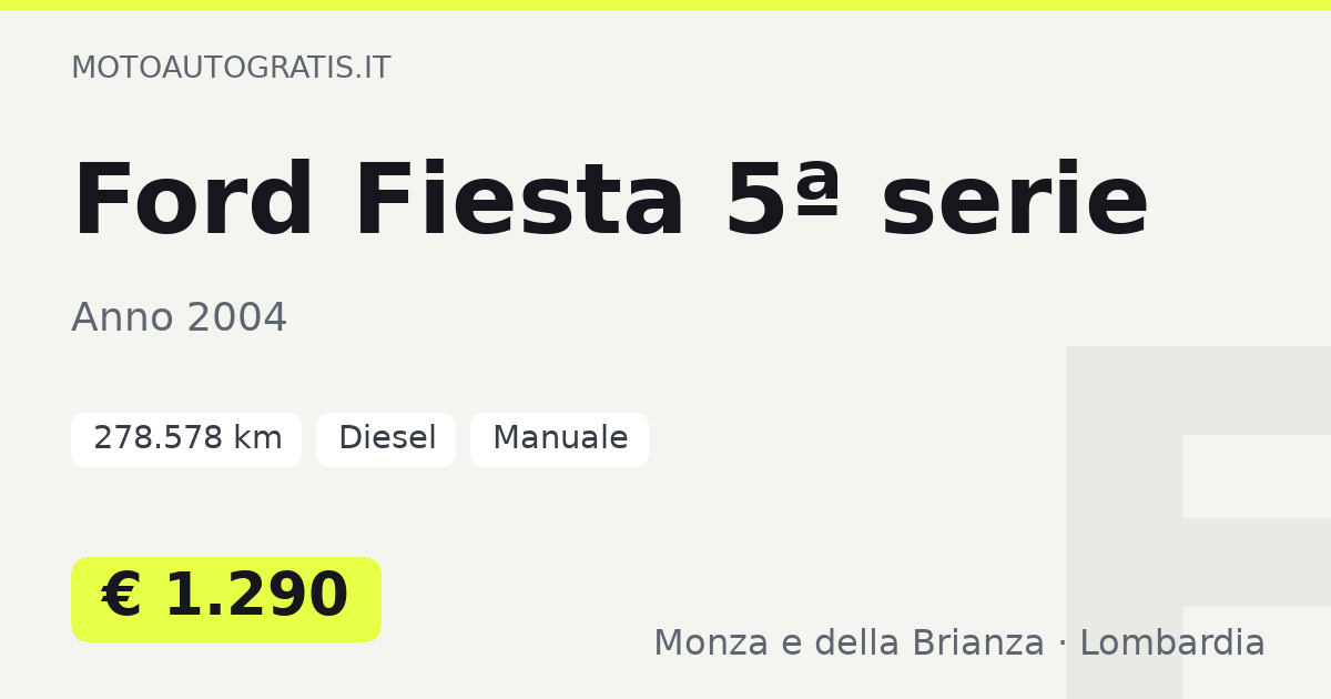 Ford Fiesta 5ª serie
