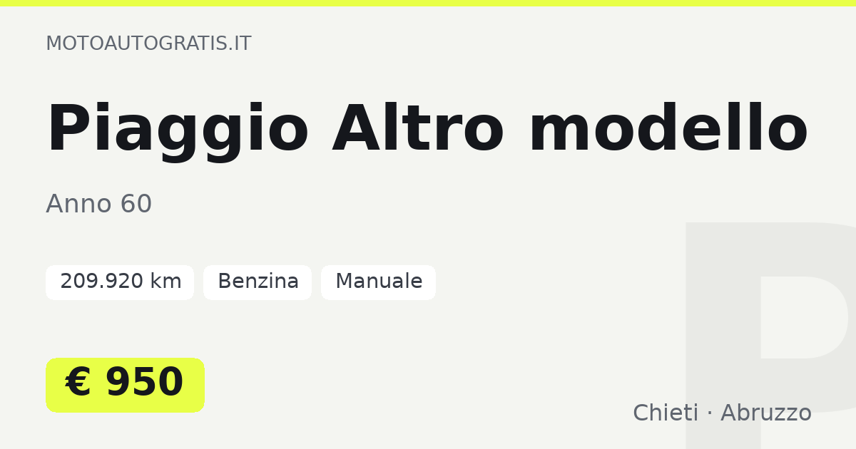 Piaggio Altro modello