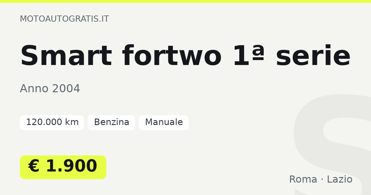 Smart fortwo 1ª serie
