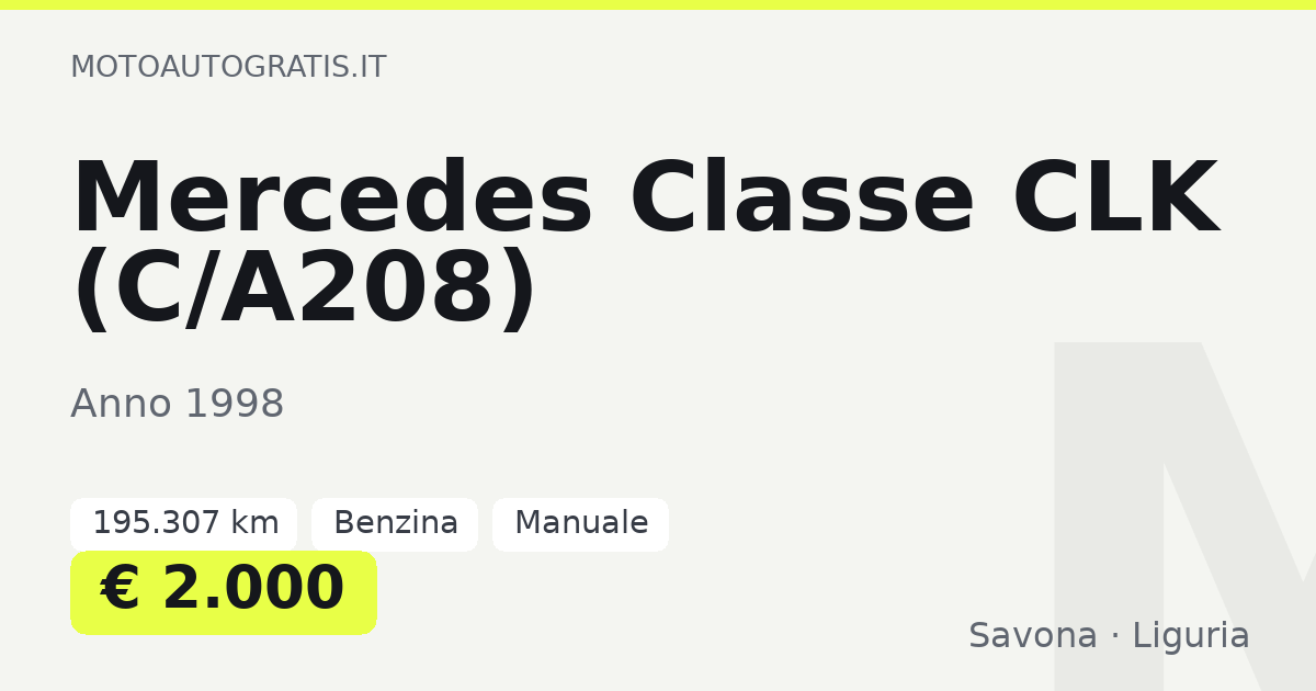 Mercedes Classe CLK (C/A208)