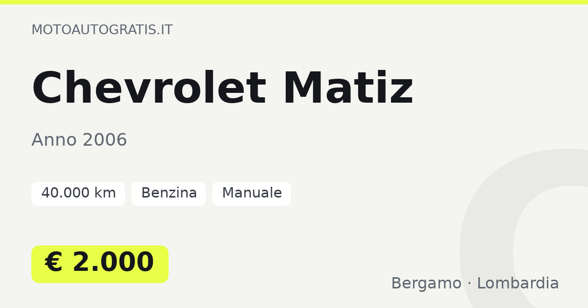 Chevrolet Matiz