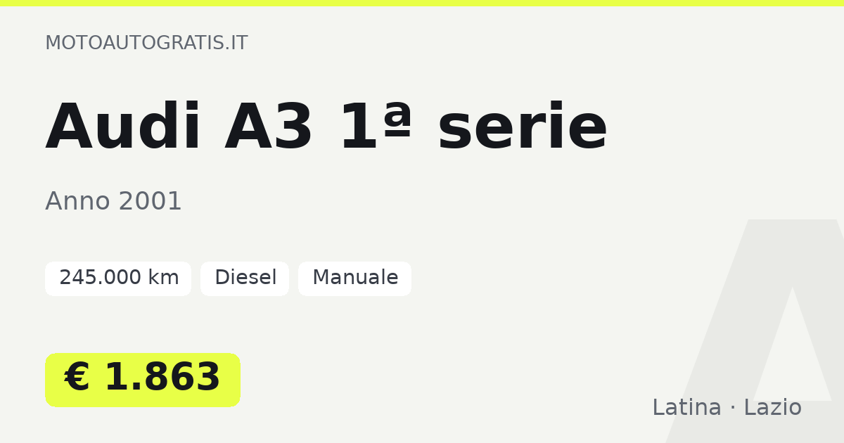 Audi A3 1ª serie