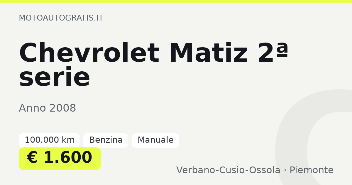 Chevrolet Matiz 2ª serie