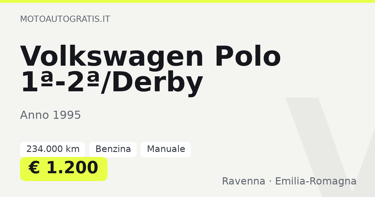 Volkswagen Polo 1ª-2ª/Derby