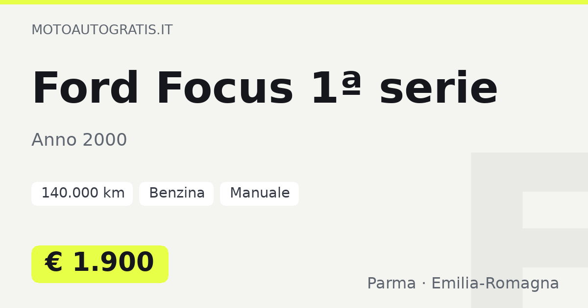 Ford Focus 1ª serie