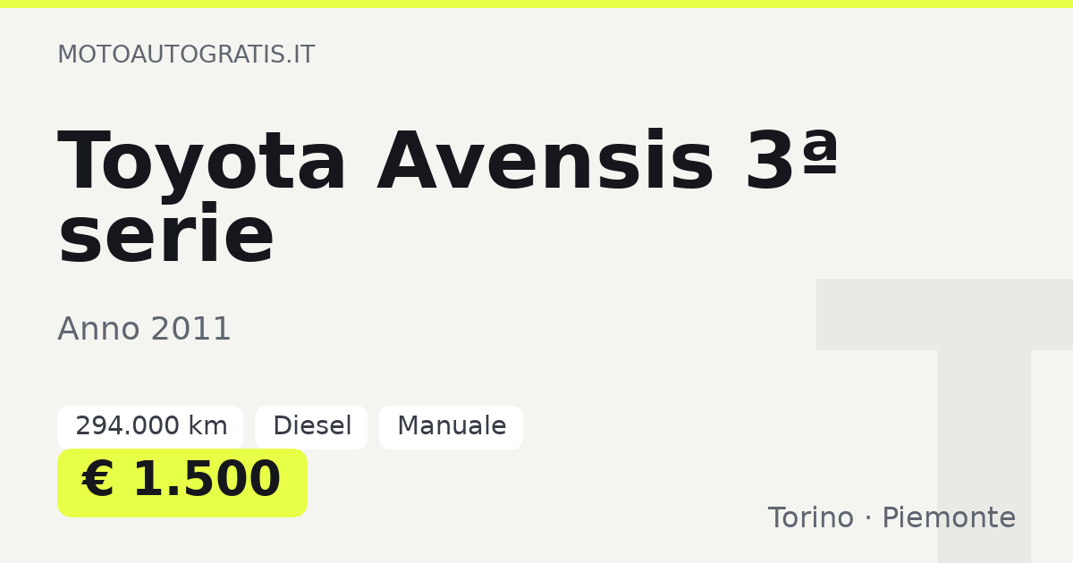 Toyota Avensis 3ª serie