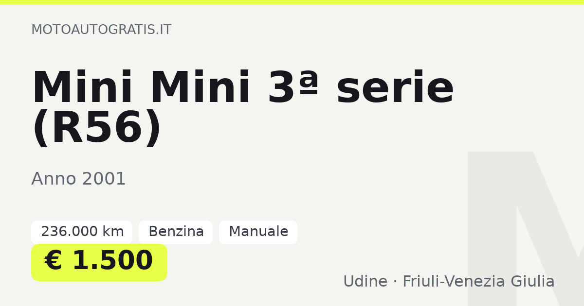 Mini Mini 3ª serie (R56)