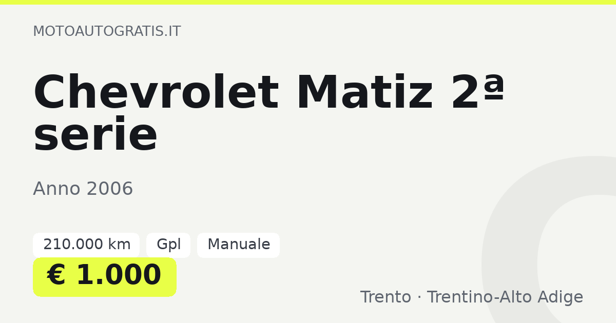 Chevrolet Matiz 2ª serie