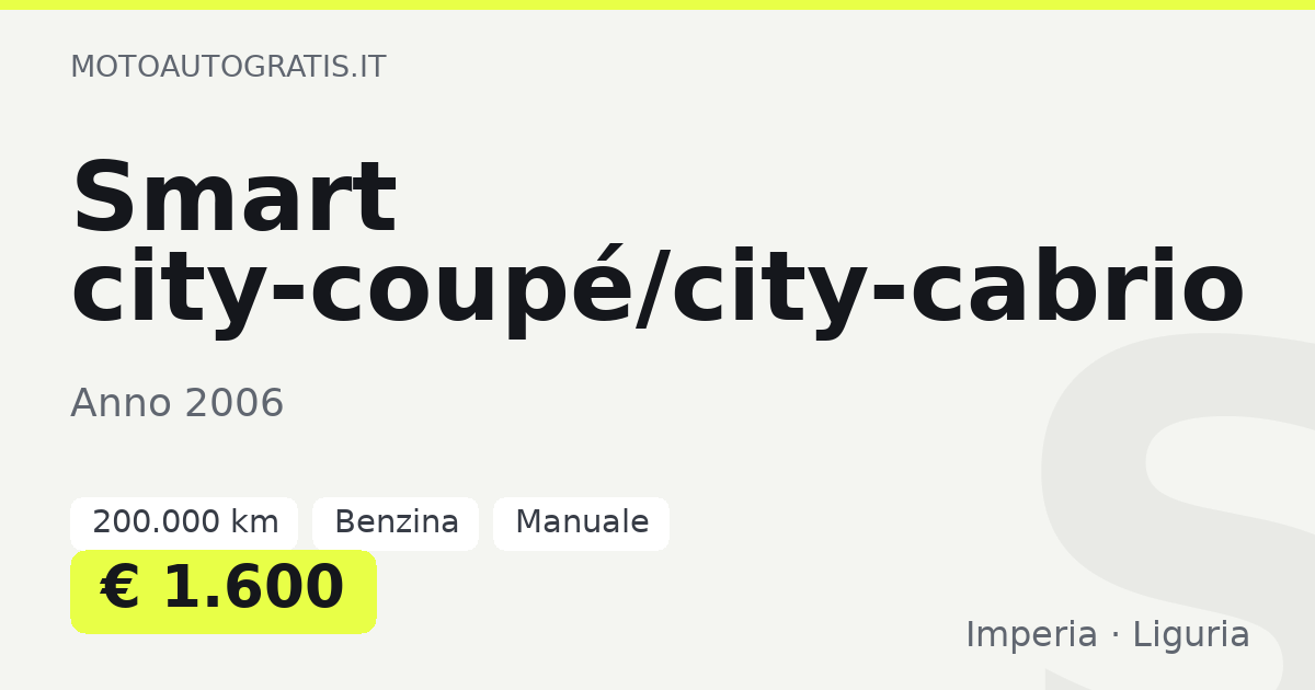 Smart city-coupé/city-cabrio
