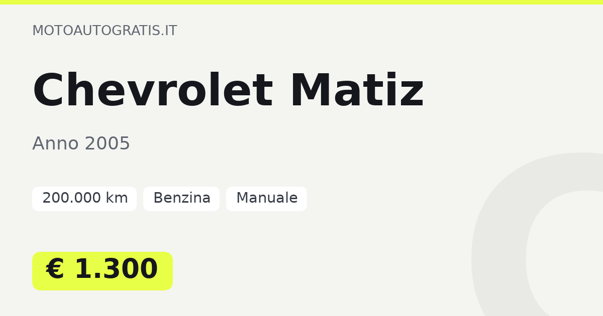 Chevrolet Matiz