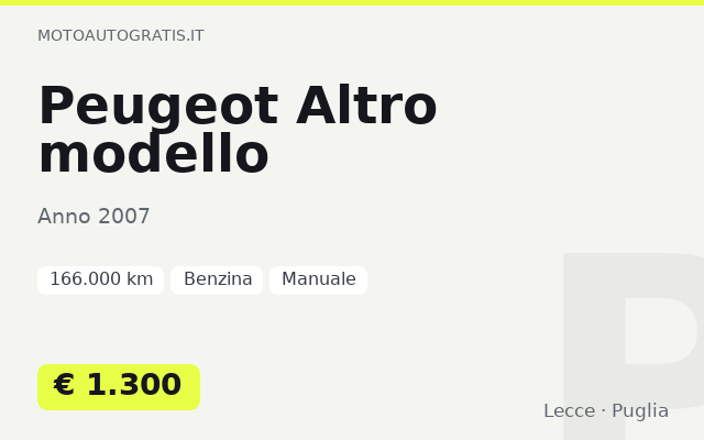 Peugeot Altro modello