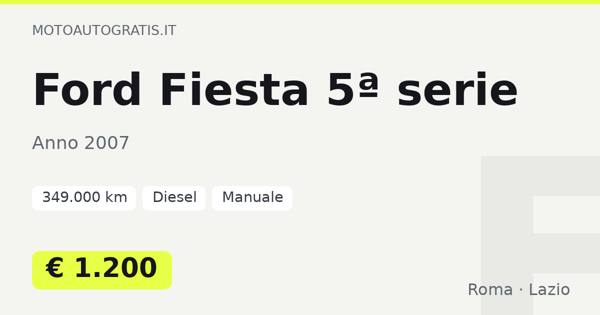 Ford Fiesta 5ª serie