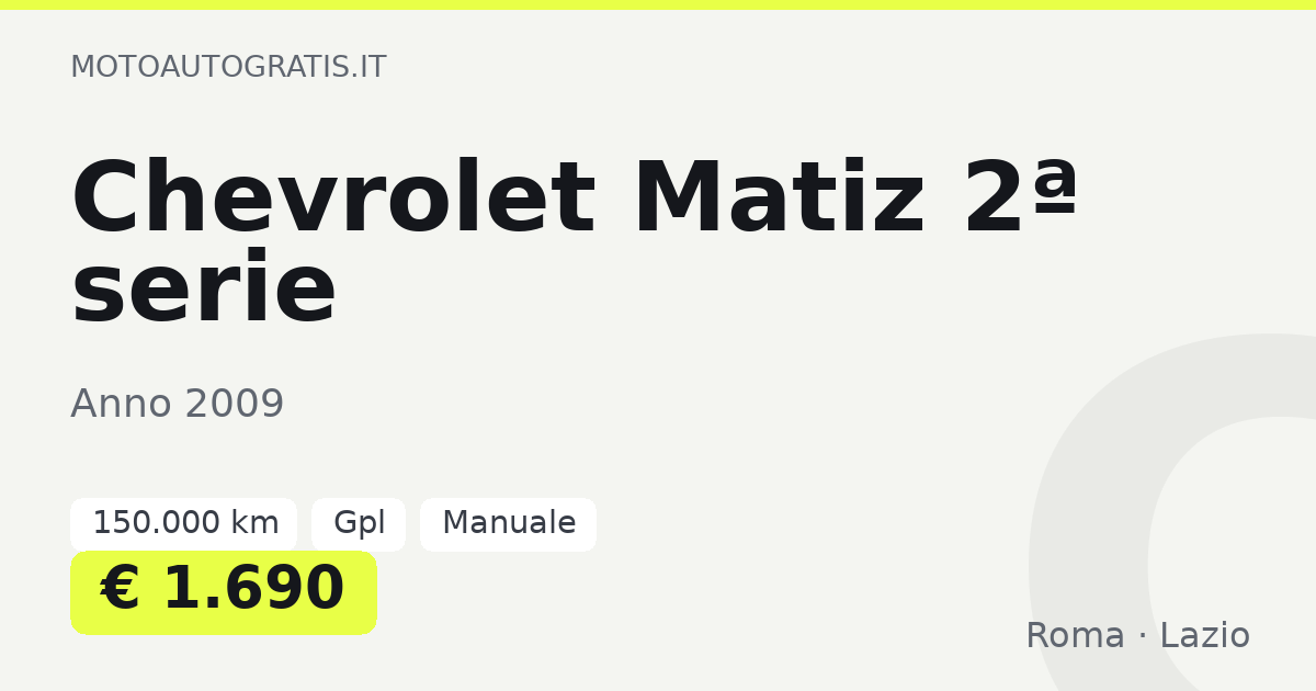 Chevrolet Matiz 2ª serie
