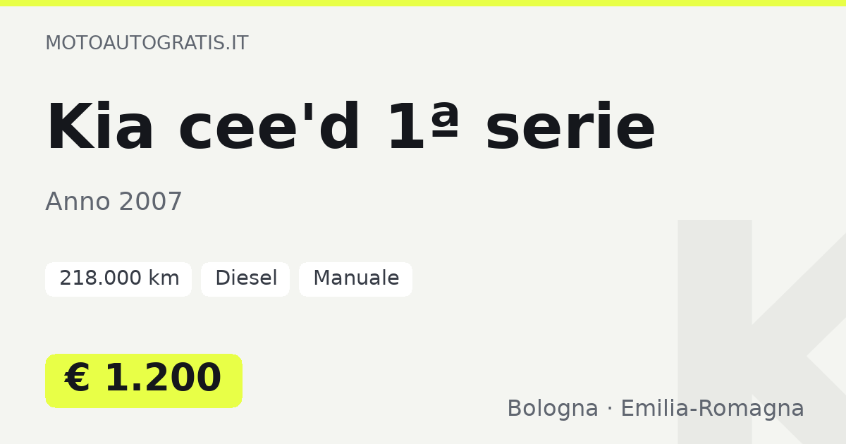 Kia cee’d 1ª serie