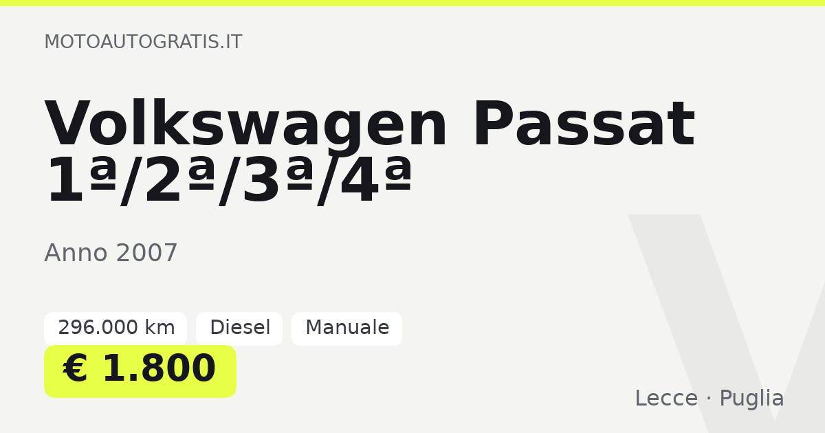 Volkswagen Passat 1ª/2ª/3ª/4ª