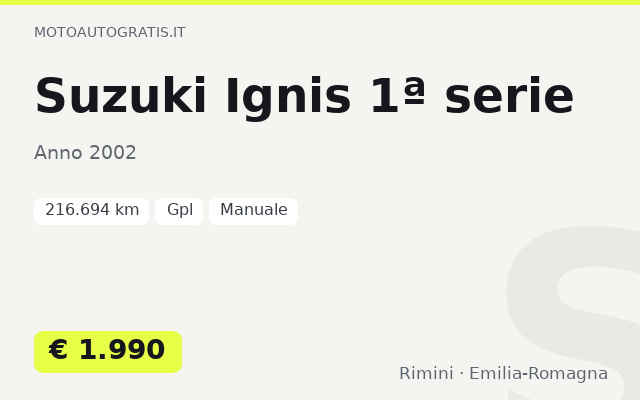 Suzuki Ignis 1ª serie